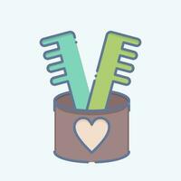 Icon Comb. related to Bathroom symbol. doodle style. simple design editable. simple illustration vector