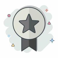 Icon Badge. related to Award symbol. comic style. simple design editable. simple illustration vector