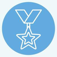 icono medalla 1. relacionado a premio símbolo. azul ojos estilo. sencillo diseño editable. sencillo ilustración vector