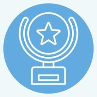 Icon Trophy. related to Award symbol. blue eyes style. simple design editable. simple illustration vector