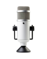 Generative AI, PNG silver microphone, photorealistic