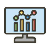 Data Analysis Vector Thick Line Filled Colors Icon For Personal And Commercial Use.