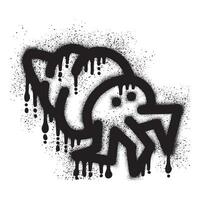 Hermit crab graffiti with black spray paint vector