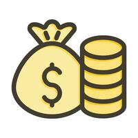 Money Vector Thick Line Filled Colors Icon For Personal And Commercial Use.