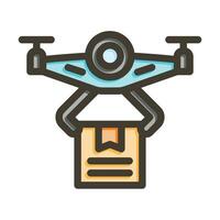 Drone Vector Thick Line Filled Colors Icon For Personal And Commercial Use.