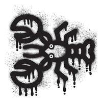 lobster graffiti with black spray paint vector