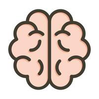 Brain Vector Thick Line Filled Colors Icon For Personal And Commercial Use.