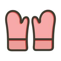 Kitchen Gloves Vector Thick Line Filled Colors Icon For Personal And Commercial Use.