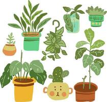 cute tree in pot for template vector