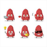 Sweet potatoe cartoon character with various types of business emoticons vector