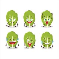 Cartoon character of collard greens with smile expression vector