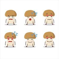 Cartoon character of champignon with sleepy expression vector