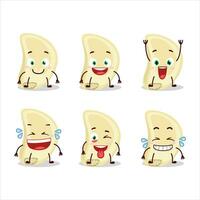 Cartoon character of slice of garlic with smile expression vector