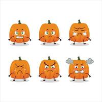 New pumpkin cartoon character with various angry expressions vector