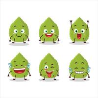 Cartoon character of basil leaves with smile expression vector