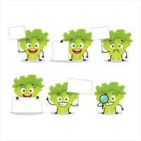 Lettuge cartoon in character bring information board vector