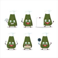 dibujos animados personaje de squash con varios cocinero emoticones vector