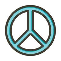 Peace Vector Thick Line Filled Colors Icon For Personal And Commercial Use.