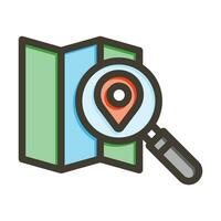 Search Map Vector Thick Line Filled Colors Icon For Personal And Commercial Use.