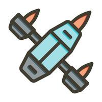 Space Interceptor Vector Thick Line Filled Colors Icon For Personal And Commercial Use.