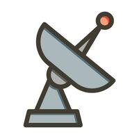 Satellite Transmitter Vector Thick Line Filled Colors Icon For Personal And Commercial Use.