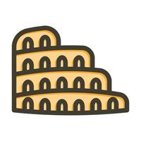 Colosseum Vector Thick Line Filled Colors Icon For Personal And Commercial Use.