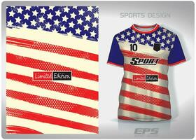 Vector sports shirt background image.american flag pattern design, illustration, textile background for sports t-shirt, football jersey shirt