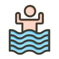 Drown Vector Thick Line Filled Colors Icon For Personal And Commercial Use.