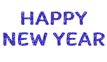 Dark blue glitter text happy new year.HAPPY NEW YEAR. Design for decorating, background, wallpaper, illustration. png