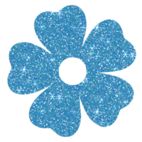 blu fiore luccichio su trasparente sfondo. fiore icon.design per decorazione, sfondo, sfondo, illustrazione png