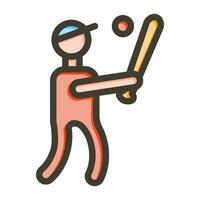 Batter Vector Thick Line Filled Colors Icon For Personal And Commercial Use.