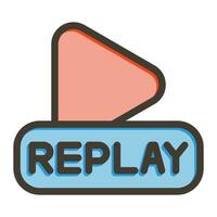 Instant Replay Vector Thick Line Filled Colors Icon For Personal And Commercial Use.