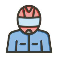 Driver Vector Thick Line Filled Colors Icon For Personal And Commercial Use.