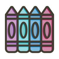 Crayon Vector Thick Line Filled Colors Icon For Personal And Commercial Use.