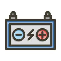 Car Battery Vector Thick Line Filled Colors Icon For Personal And Commercial Use.