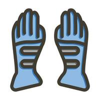 Gloves Vector Thick Line Filled Colors Icon For Personal And Commercial Use.