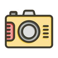 digital cámara vector grueso línea lleno colores icono para personal y comercial usar.