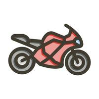 Motorcycle Vector Thick Line Filled Colors Icon For Personal And Commercial Use.