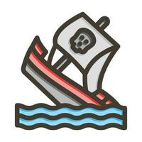 Sinking Vector Thick Line Filled Colors Icon For Personal And Commercial Use.