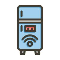 inteligente refrigerador vector grueso línea lleno colores icono para personal y comercial usar.