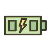 Battery Vector Thick Line Filled Colors Icon For Personal And Commercial Use.