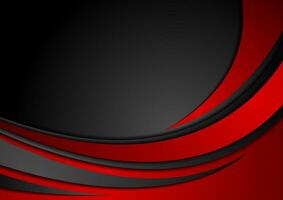 High contrast red black abstract tech corporate wavy background vector