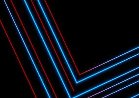 Shiny glowing blue red neon laser lines abstract background vector