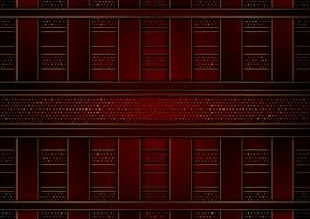 Dark red and golden abstract tech geometric background vector