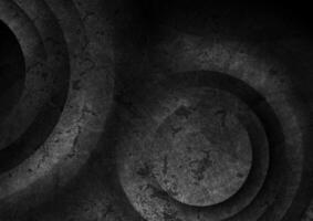 Grey black circles abstract tech grunge background vector