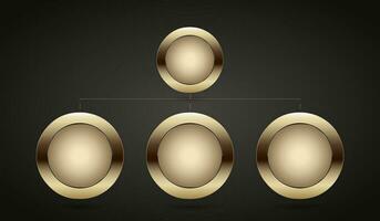 gráfico de círculos lujo oro prima calidad Insignia botones diseño, y lujo circulo en oscuro antecedentes vector