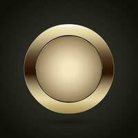 A luxury Gold premium quality badge button design, and luxury circle on dark background vector