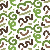 Pattern colored lines swirled vector seamless pattern. Wavy and curly lines, round shapes. Abstract wallpaper design, fashionable textile print. Wavy and twisted lines. Printing on textiles and paper