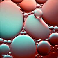 Vector Cosmetic essence, liquid bubble, molecule antioxidant of liquid bubble on water 3d background. photo