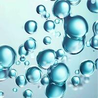 Vector Cosmetic essence, liquid bubble, molecule antioxidant of liquid bubble on water 3d background. photo